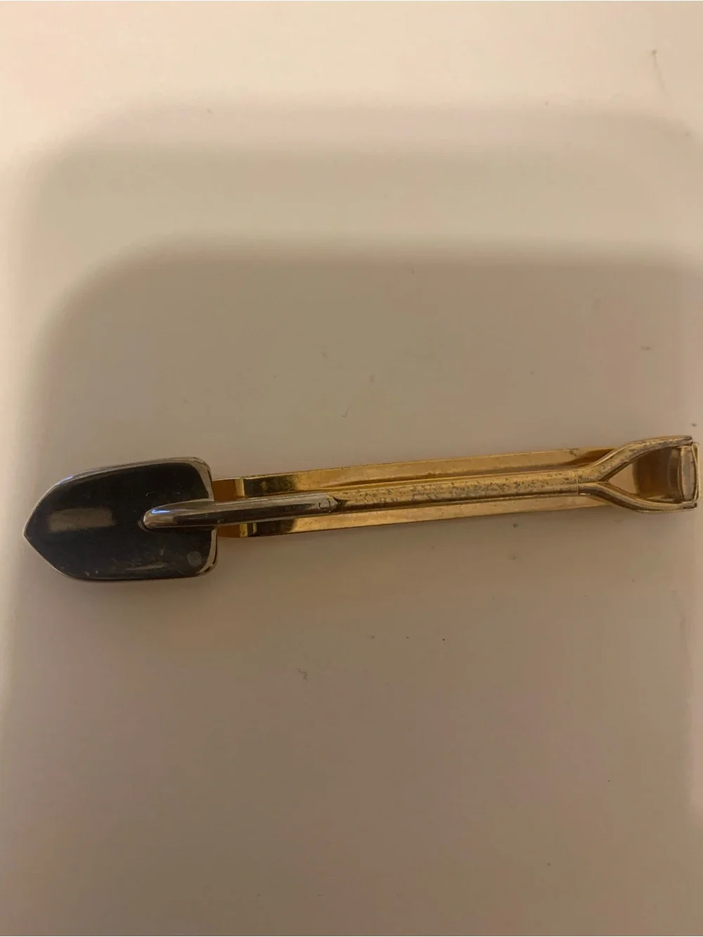 Gold and Black Shovel Tie Bar - Men Accessories